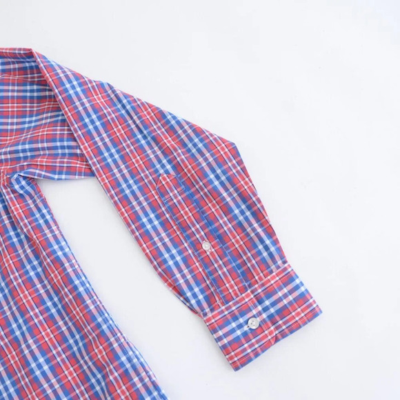 Vineyard Vines Blue & Red Checker Slim Fit Whales 100% Cotton Button Up Shirt M - Picture 5 of 12